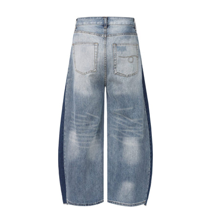 TALKLESSFASHION EON 26 spring New spot American street trendy high street individuality design washed scimitar denim trousers men