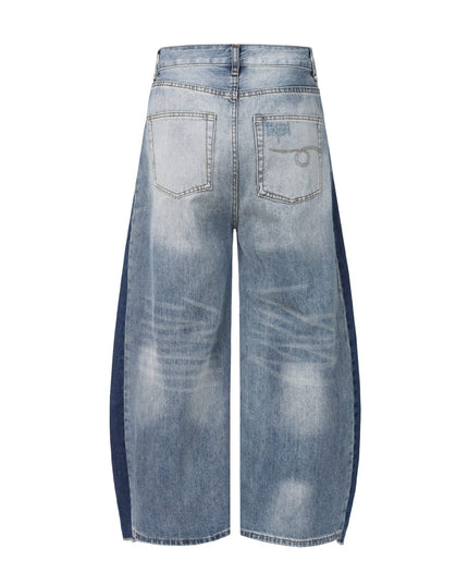 TALKLESSFASHION EON 26 spring New spot American street trendy high street individuality design washed scimitar denim trousers men