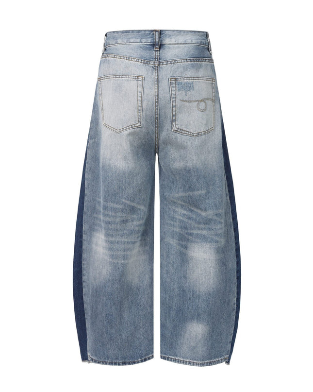 TALKLESSFASHION EON 26 spring New spot American street trendy high street individuality design washed scimitar denim trousers men