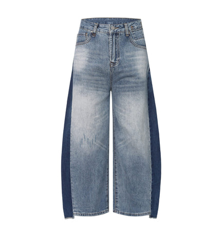 TALKLESSFASHION EON 26 spring New spot American street trendy high street individuality design washed scimitar denim trousers men