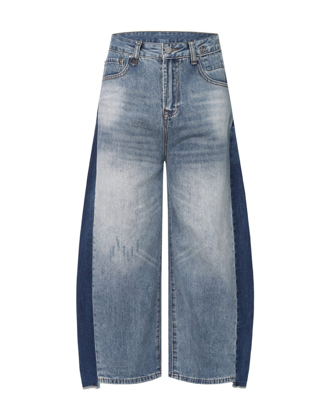 TALKLESSFASHION EON 26 spring New spot American street trendy high street individuality design washed scimitar denim trousers men