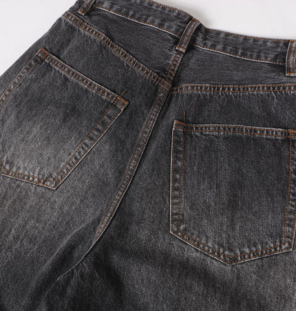 TALKLESSFASHION EON 26 spring New spot American street trendy high street individuality design washed scimitar denim trousers men