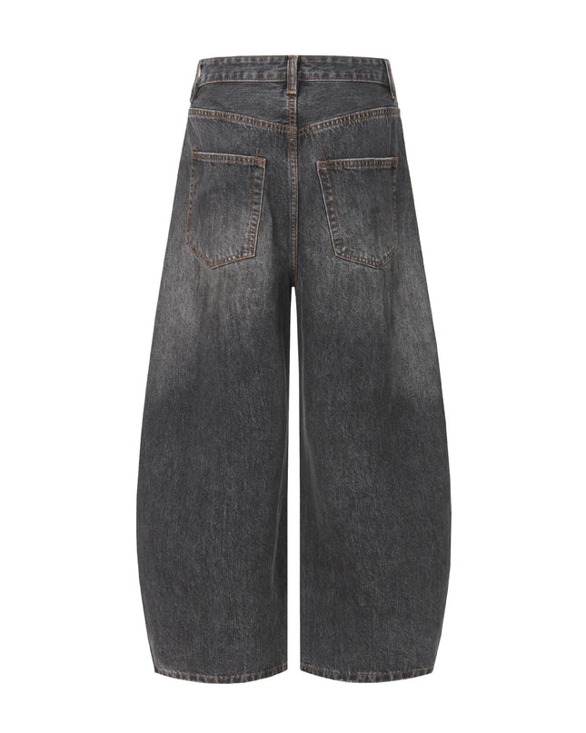 TALKLESSFASHION EON 26 spring New spot American street trendy high street individuality design washed scimitar denim trousers men