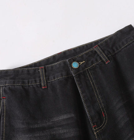 TALKLESSFASHION EON 26 spring New spot American street trendy high street individuality design washed scimitar denim trousers men