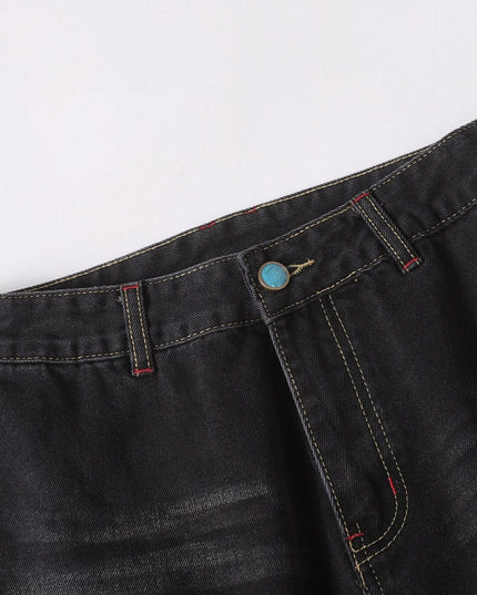 TALKLESSFASHION EON 26 spring New spot American street trendy high street individuality design washed scimitar denim trousers men