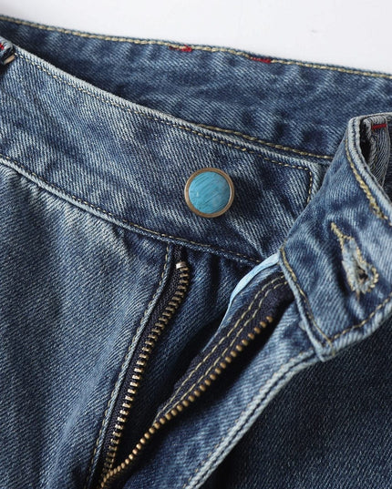 TALKLESSFASHION EON 26 spring New spot American street trendy high street individuality design washed scimitar denim trousers men