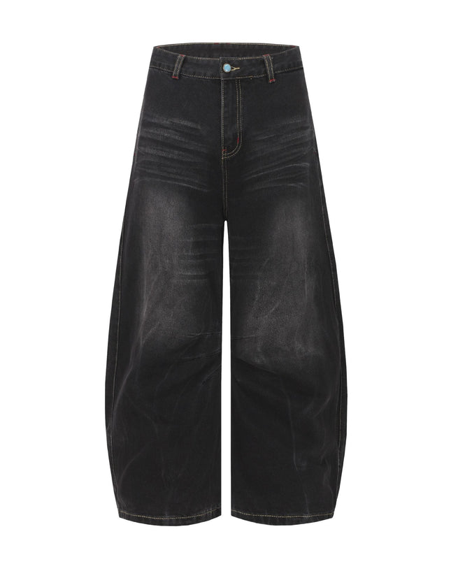 TALKLESSFASHION EON 26 spring New spot American street trendy high street individuality design washed scimitar denim trousers men