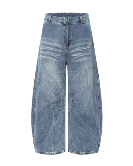 TALKLESSFASHION EON 26 spring New spot American street trendy high street individuality design washed scimitar denim trousers men