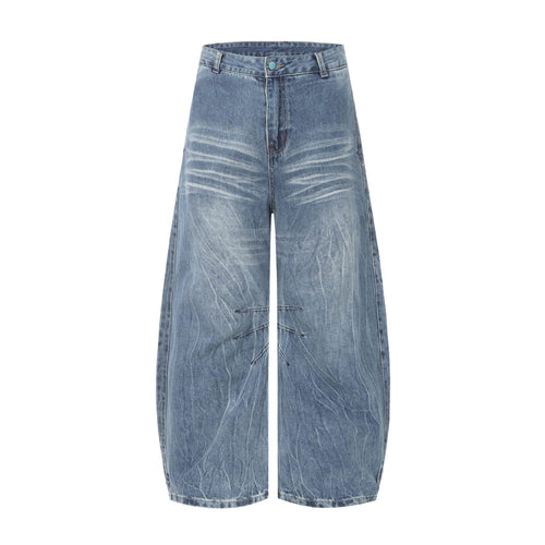 THETLSTUDIO EON 26 spring New spot American street trendy high street individuality design washed scimitar denim trousers men
