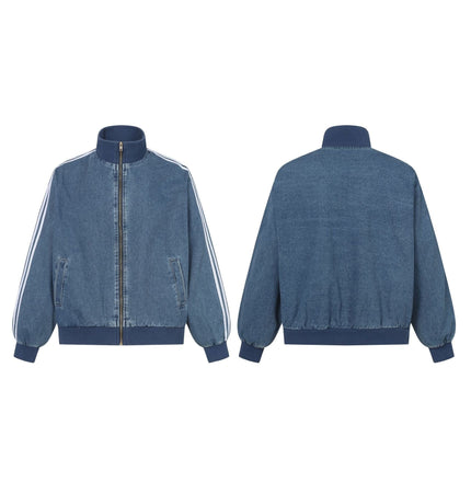 TALKLESSFASHION EON 26 spring New spot American street trendy high street personality contrast strip loose jacket jacket for women