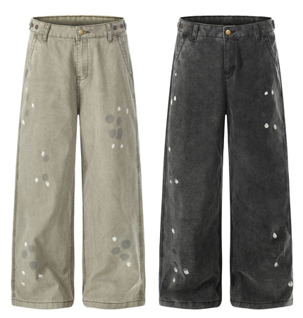 TALKLESSFASHION EON 26 spring new spot American street trendy high street personality splash ink design casual trousers men