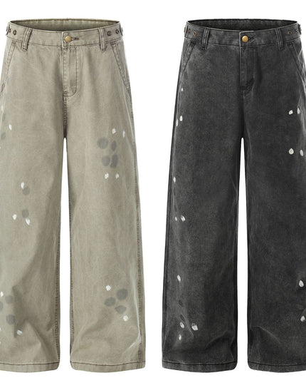 TALKLESSFASHION EON 26 spring new spot American street trendy high street personality splash ink design casual trousers men