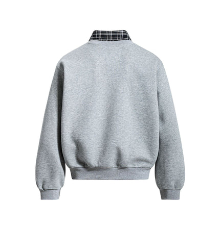 TALKLESSFASHION EON 26 Spring New spot American street trendy high street plaid splicing fake two-piece pullover sweatshirt for men