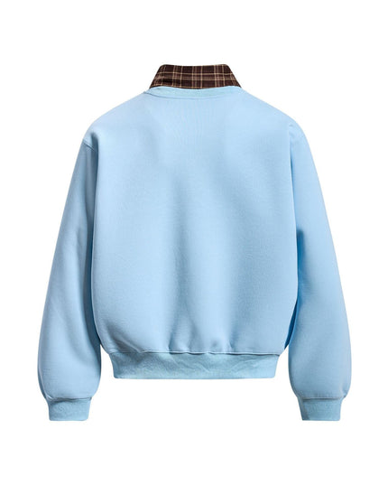 TALKLESSFASHION EON 26 Spring New spot American street trendy high street plaid splicing fake two-piece pullover sweatshirt for men