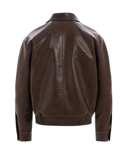 TALKLESSFASHION EON 26 spring new spot American street trendy high street simple and versatile loose PU leather jacket jacket for men