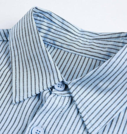 TALKLESSFASHION EON 26 spring new spot American street trendy pinstripe double pocket basic long sleeve shirt men