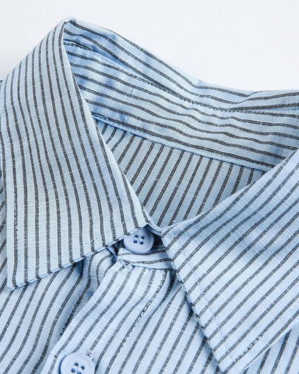 TALKLESSFASHION EON 26 spring new spot American street trendy pinstripe double pocket basic long sleeve shirt men