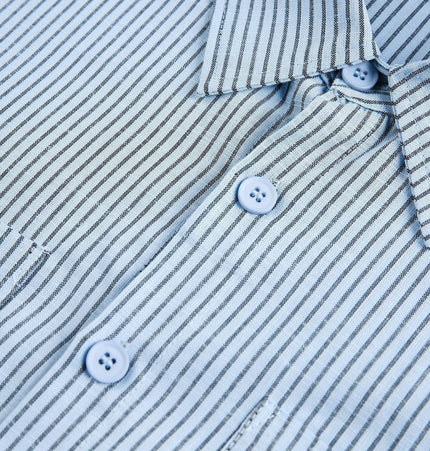 TALKLESSFASHION EON 26 spring new spot American street trendy pinstripe double pocket basic long sleeve shirt men