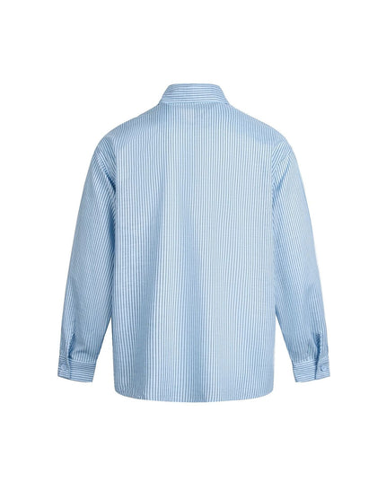 TALKLESSFASHION EON 26 spring new spot American street trendy pinstripe double pocket basic long sleeve shirt men