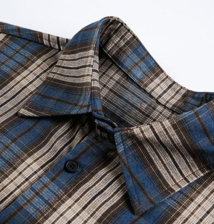 TALKLESSFASHION EON 26 spring new spot American street trendy plaid basic long sleeve shirt for men
