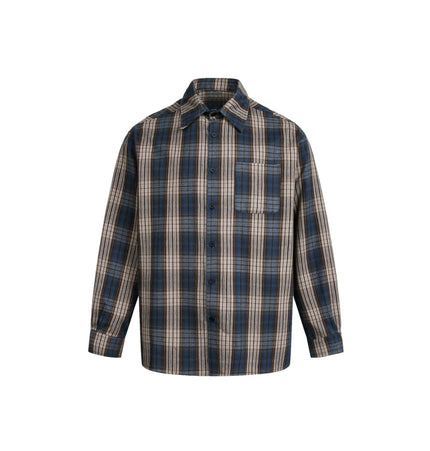 TALKLESSFASHION EON 26 spring new spot American street trendy plaid basic long sleeve shirt for men