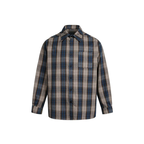 TALKLESSFASHION EON 26 spring new spot American street trendy plaid basic long sleeve shirt for men