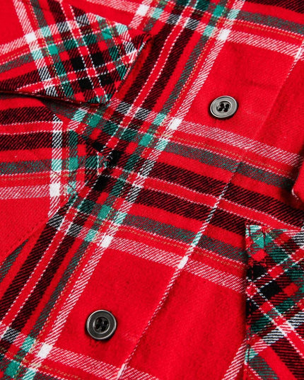 TALKLESSFASHION EON 26 Spring New spot American street trendy plaid embroidery long sleeve shirt for men
