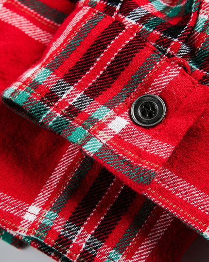 TALKLESSFASHION EON 26 Spring New spot American street trendy plaid embroidery long sleeve shirt for men