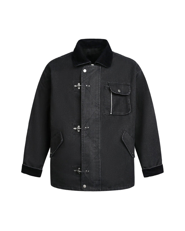 TALKLESSFASHION EON 26 spring new spot American vintage machine buckle heavy cotton canvas jacket jacket for men