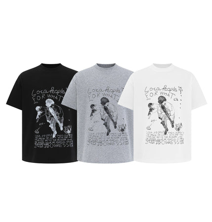 TALKLESSFASHION EON 26 summer new spot American street trendy high street individuality pattern loose short sleeves T-shirt men