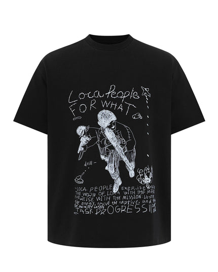TALKLESSFASHION EON 26 summer new spot American street trendy high street individuality pattern loose short sleeves T-shirt men