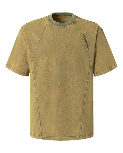 TALKLESSFASHION EON 26 summer new spot American vintage mineral stir-fried structure silhouette short sleeve T-shirt for men