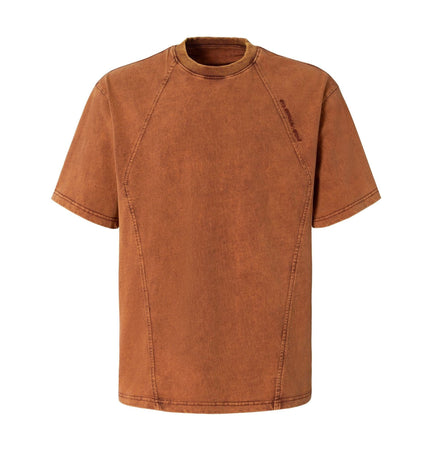 TALKLESSFASHION EON 26 summer new spot American vintage mineral stir-fried structure silhouette short sleeve T-shirt for men