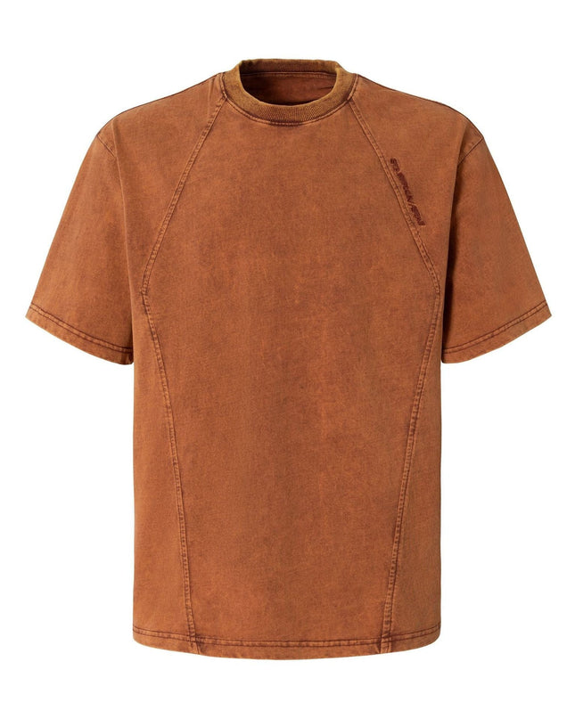 TALKLESSFASHION EON 26 summer new spot American vintage mineral stir-fried structure silhouette short sleeve T-shirt for men