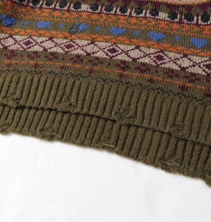 TALKLESSFASHION Fair Isle Executive Polo Knit