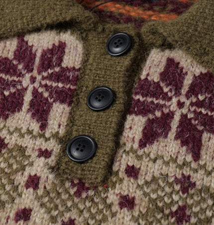 TALKLESSFASHION Fair Isle Executive Polo Knit