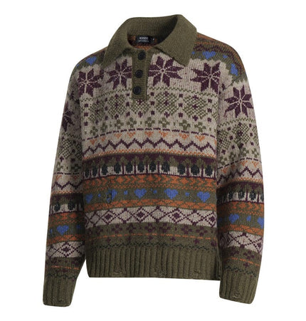 TALKLESSFASHION Fair Isle Executive Polo Knit
