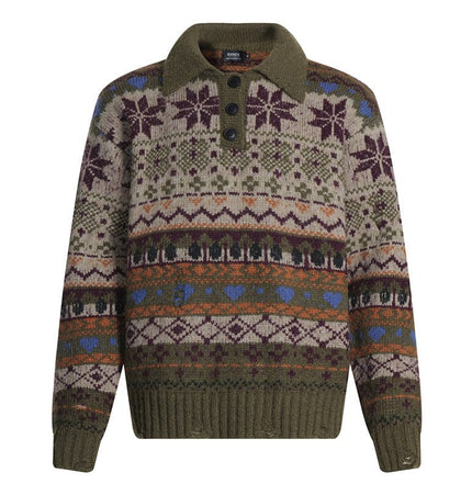 TALKLESSFASHION Fair Isle Executive Polo Knit