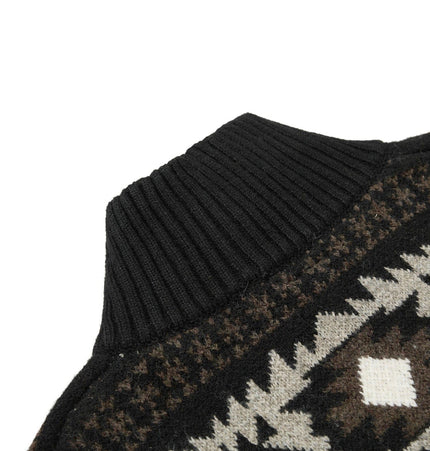 TALKLESSFASHION Fair Isle Executive Stand-Collar Shell