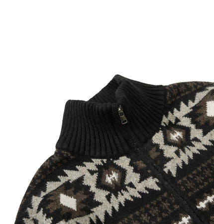 TALKLESSFASHION Fair Isle Executive Stand-Collar Shell