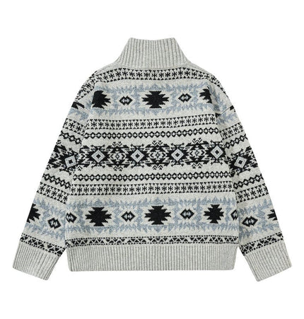 TALKLESSFASHION Fair Isle Executive Stand-Collar Shell