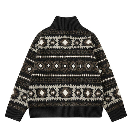 TALKLESSFASHION Fair Isle Executive Stand-Collar Shell