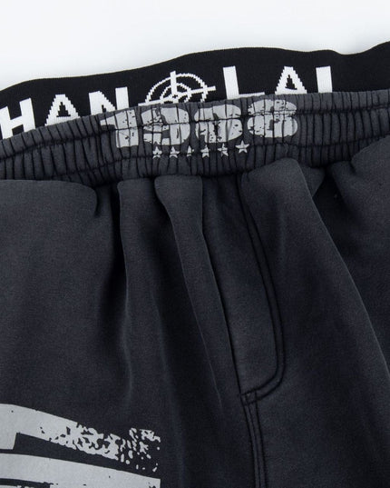 TALKLESSFASHION Fall 2025 American high street dirty and worn letter double waist sweatpants for men and women with a sense of design scimitar wide-leg pants