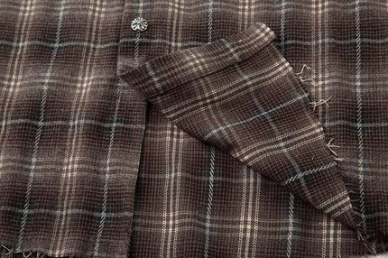 TALKLESSFASHION Fall 2025 new American trendy brand letter print plaid fake two-piece patchwork lapel long sleeve shirt men's shirt