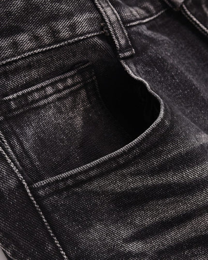TALKLESSFASHION Fashion Wash Distressed Straight Jeans For Men