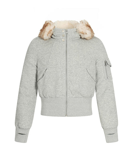 TALKLESSFASHION Fleece Lined Padded Clothes Fur Collar Jacket