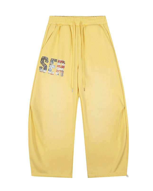 TALKLESSFASHION Fleece Retro Scimitar Wide-Leg Pants