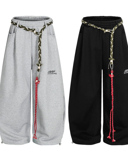 TALKLESSFASHION Fleece Scimitar Wide-Leg Sweatpants