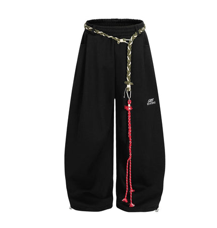 TALKLESSFASHION Fleece Scimitar Wide-Leg Sweatpants