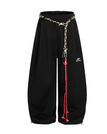 TALKLESSFASHION Fleece Scimitar Wide-Leg Sweatpants